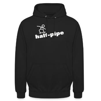 HALF-PIPE - Sweat-shirt à capuche unisexe - noir - Devant - Alina (178cm) & Michal (187cm)