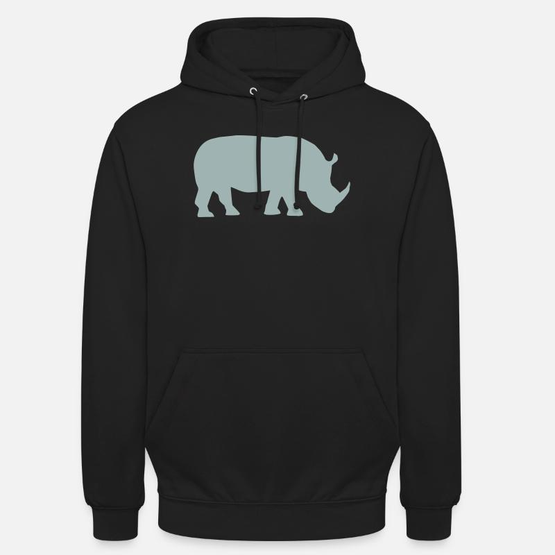 Rhinocéros - Sweat-shirt à capuche unisexe - noir