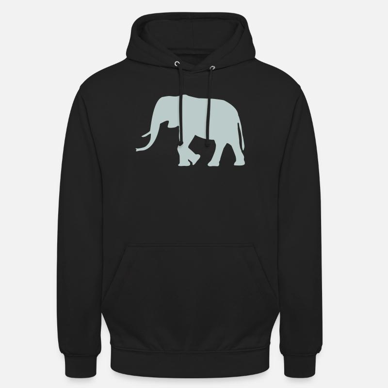 Elefant - Unisex Hoodie - Schwarz