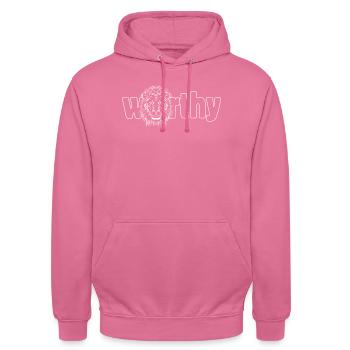 Lion « DIGNE » - Sweat-shirt à capuche unisexe - rose - Devant - Alina (178cm) & Michal (187cm)