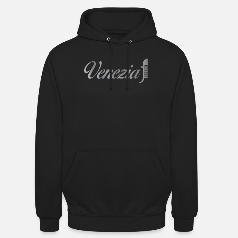 Venezia Script Métallique - Sweat-shirt à capuche unisexe - noir