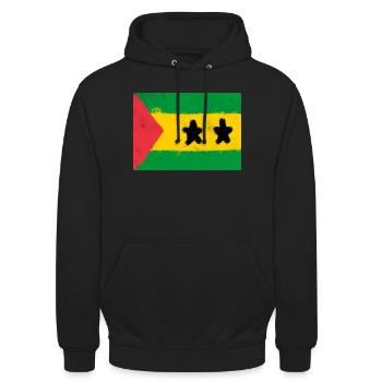 Drapeau de São Tomé-et-Príncipe - Sweat-shirt à capuche unisexe - noir - Devant - Alina (178cm) & Michal (187cm)