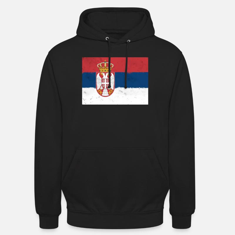 Drapeau de la Serbie - Sweat-shirt à capuche unisexe - noir