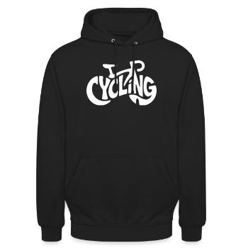Cyclisme Vélo Word Art - Sweat-shirt à capuche unisexe - noir - Devant - Alina (178cm) & Michal (187cm)