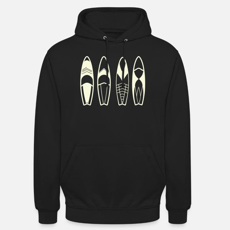 Minimalistische abstrakte Surfbretter - Unisex Hoodie - Schwarz