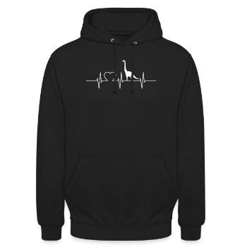 Dino Saurier Dinosaurier - Unisex Hoodie - Schwarz - Vorne - Alina (178cm) & Michal (187cm)