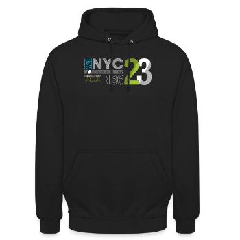 Urban Streetwear Nummer 86 Design - Unisex Hoodie - Schwarz - Vorne - Alina (178cm) & Michal (187cm)
