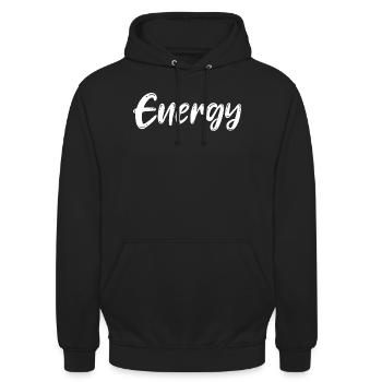 Énergie : Positive, de bonne humeur - Sweat-shirt à capuche unisexe - noir - Devant - Alina (178cm) & Michal (187cm)
