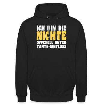 Family motif nephew - Unisex Hoodie - black - Front - Alina (178cm) & Michal (187cm)