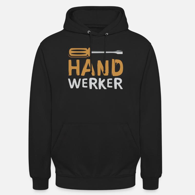 Lettrage d’artisan avec tournevis - Sweat-shirt à capuche unisexe - noir