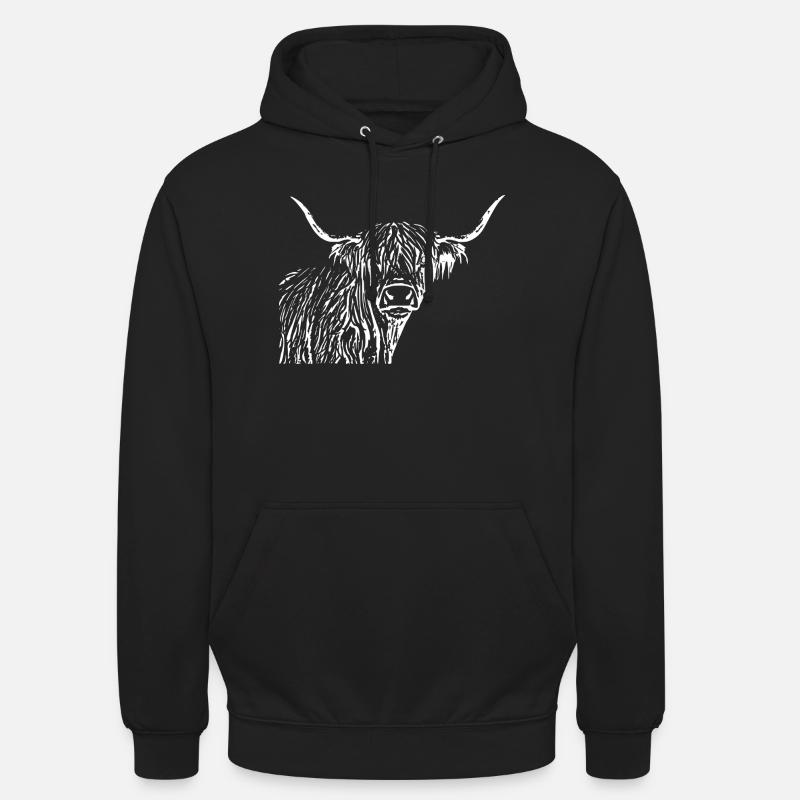 Cadeau de bovins Highland écossais - Sweat-shirt à capuche unisexe - noir