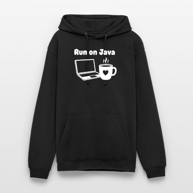 Java Lauf Café Laptop Herz Unisex Hoodie