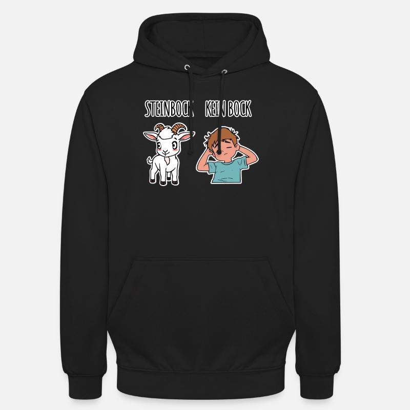 Steinbock - Kein Bock - verschiedene Dinge - Unisex Hoodie - Schwarz