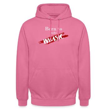 Born To Make Music - Unisex Hoodie - pink - Front - Alina (178cm) & Michal (187cm)