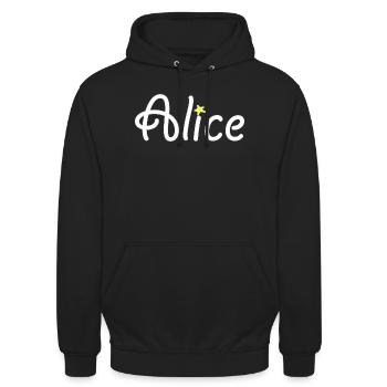 Alice - Sweat-shirt à capuche unisexe - noir - Devant - Alina (178cm) & Michal (187cm)