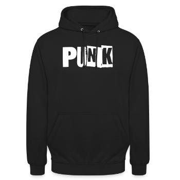 Logo der Punk-Musik - Unisex Hoodie - Schwarz - Vorne - Alina (178cm) & Michal (187cm)