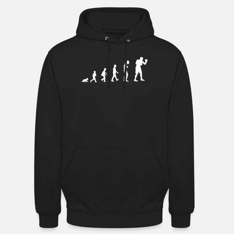 Évolution du bébé au boxer - Sweat-shirt à capuche unisexe - noir