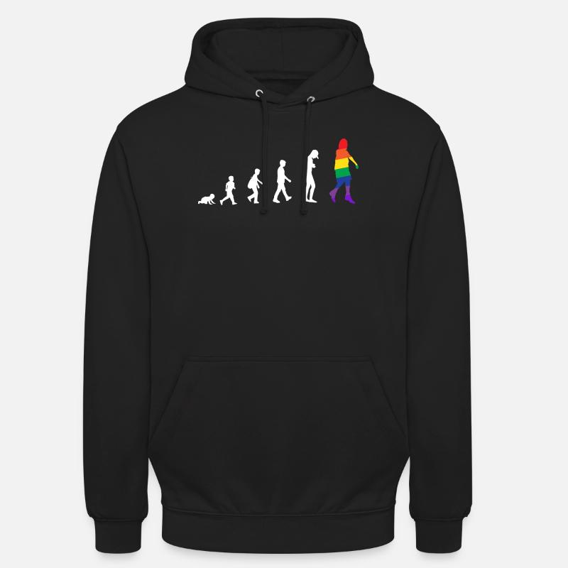 Évolution du bébé à transgenre / gay - Sweat-shirt à capuche unisexe - noir