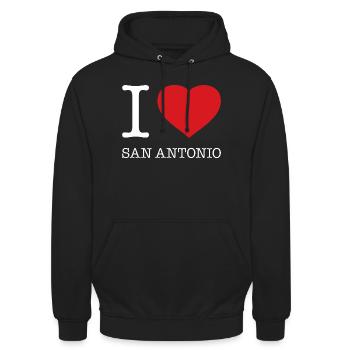 I love San Antonio - Unisex Hoodie - Schwarz - Vorne - Alina (178cm) & Michal (187cm)