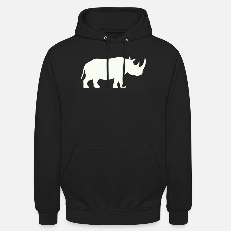 Silhouette de rhinocéros Minimal puissant - Sweat-shirt à capuche unisexe - noir