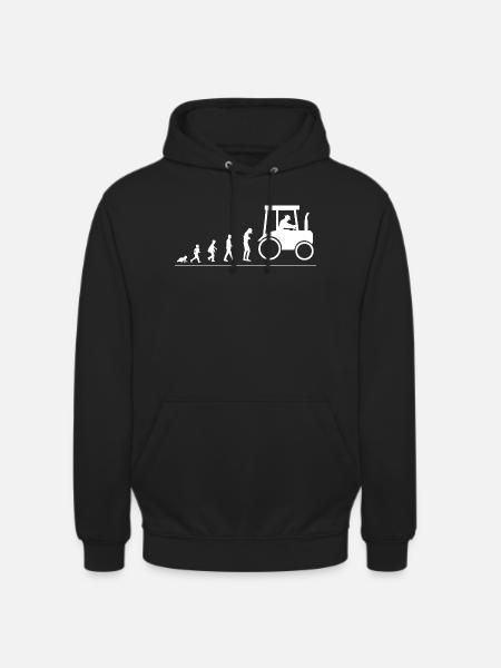 Evolution from baby to farmer, farmer - Unisex Hoodie - black