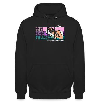 Moi lit oreiller rêve illustration - Sweat-shirt à capuche unisexe - noir - Devant - Alina (178cm) & Michal (187cm)