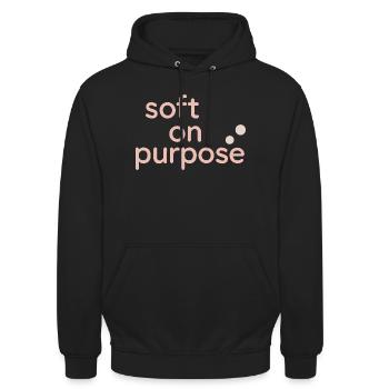Calm is rebellion. Soft Life Self Care - Unisex Hoodie - black - Front - Alina (178cm) & Michal (187cm)