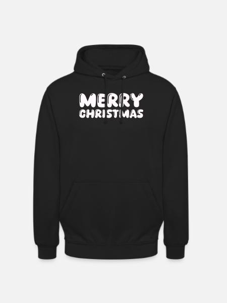 Cuddly Merry Christmas lettering - Unisex Hoodie - black