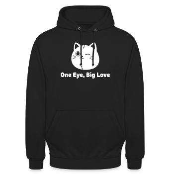Chat Mouillé Patchwork Love - Sweat-shirt à capuche unisexe - noir - Devant - Alina (178cm) & Michal (187cm)