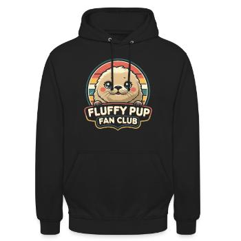 Club de fans du phoque du Grop, phoques duveteux - Sweat-shirt à capuche unisexe - noir - Devant - Alina (178cm) & Michal (187cm)