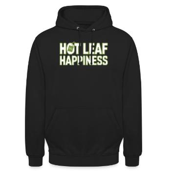 Bonheur de feuilles chaudes Drôle de thé pour - Sweat-shirt à capuche unisexe - noir - Devant - Alina (178cm) & Michal (187cm)