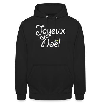 Joyeux Noël - Sweat-shirt à capuche unisexe - noir - Devant - Alina (178cm) & Michal (187cm)