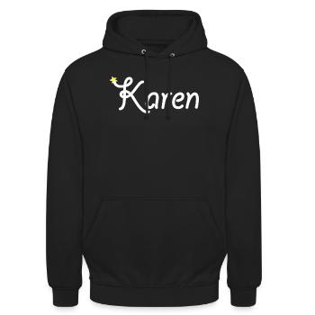 Karen - Sweat-shirt à capuche unisexe - noir - Devant - Alina (178cm) & Michal (187cm)