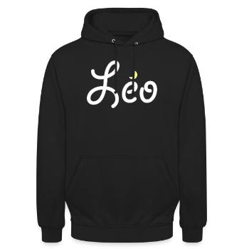 Léo - Sweat-shirt à capuche unisexe - noir - Devant - Alina (178cm) & Michal (187cm)