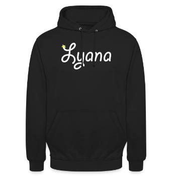 Lyana - Sweat-shirt à capuche unisexe - noir - Devant - Alina (178cm) & Michal (187cm)