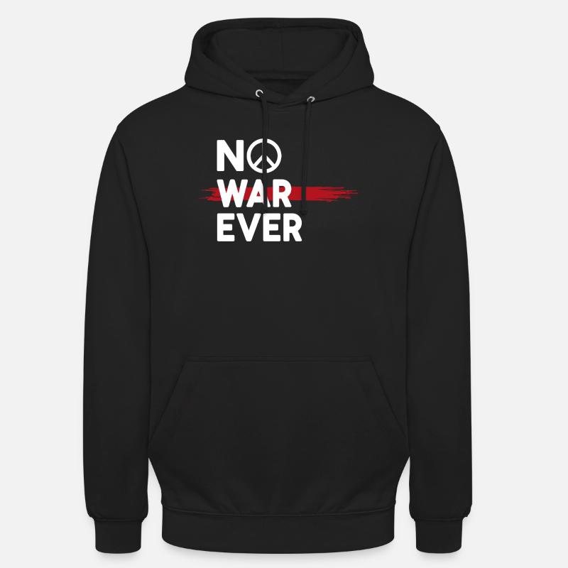 No War Ever Frieden Peace Zeichen - Unisex Hoodie - Schwarz