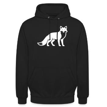 Fuchs Tier Silhouette - Unisex Hoodie - Schwarz - Vorne - Alina (178cm) & Michal (187cm)