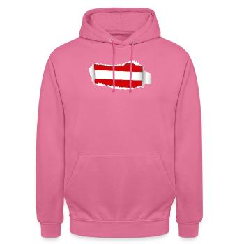 Cracked Austria Flag - Unisex Hoodie - pink - Front - Alina (178cm) & Michal (187cm)