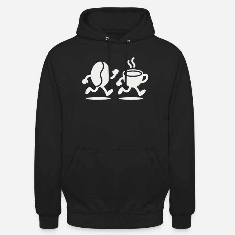 Koffein-Sprint: Bean & Cup Run - Unisex Hoodie - Schwarz