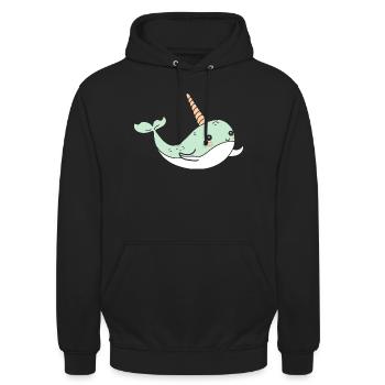 Narwal - Unisex Hoodie - Schwarz - Vorne - Alina (178cm) & Michal (187cm)
