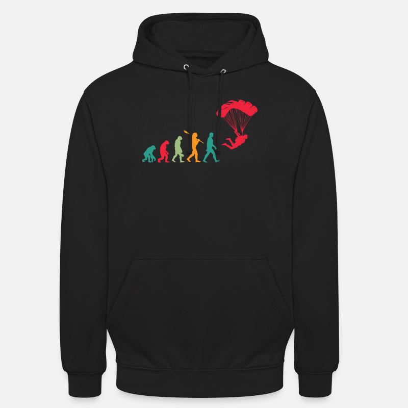 Fallschirm Evolution Fallschirmspringer - Unisex Hoodie - Schwarz