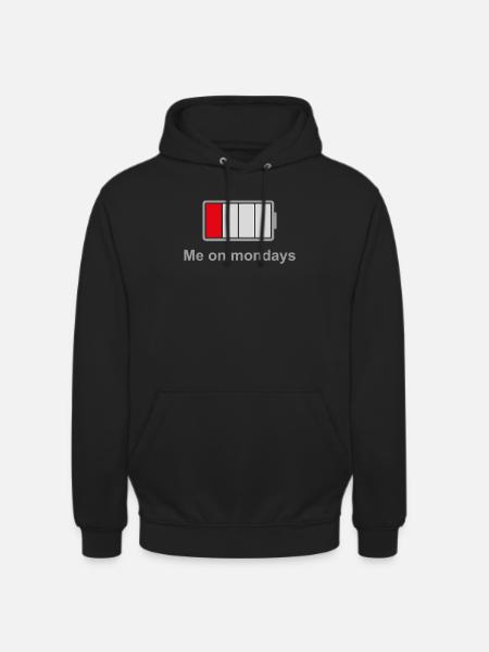 Low Battery Mondays – Low Energy Mood - Unisex Hoodie - black