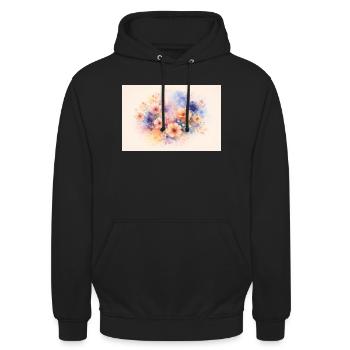 Aquarell-Design - Unisex Hoodie - Schwarz - Vorne - Alina (178cm) & Michal (187cm)