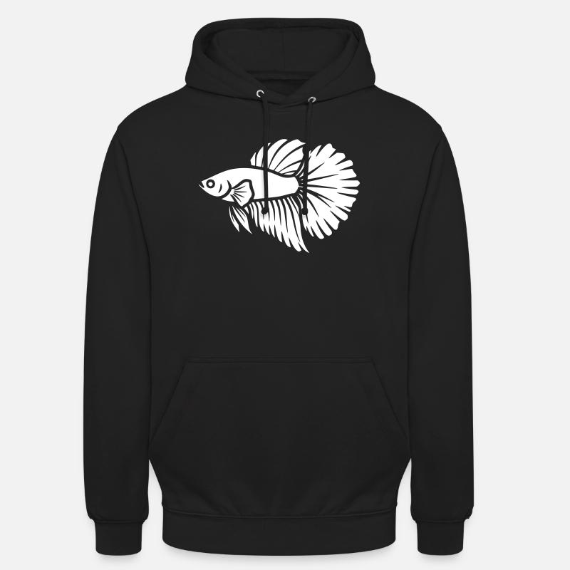 Betta Fish Aquarium Vector - Unisex Hoodie - black