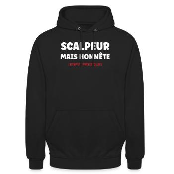 Scalpeur Honnête Presque - Sweat-shirt à capuche unisexe - noir - Devant - Alina (178cm) & Michal (187cm)