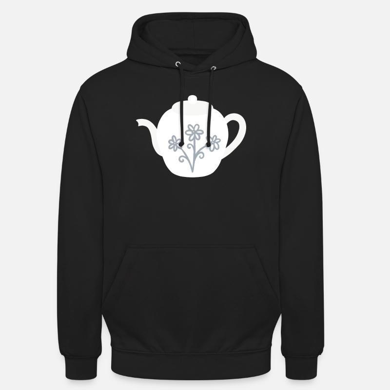 Floraison florale de théière - Sweat-shirt à capuche unisexe - noir