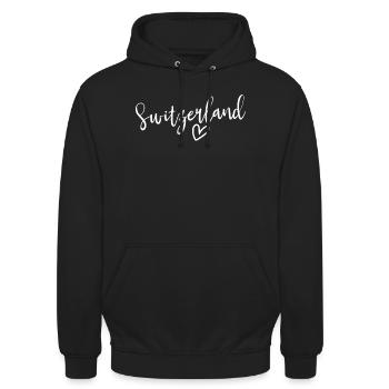 Cœur Suisse Femmes Amour Suisse - Sweat-shirt à capuche unisexe - noir - Devant - Alina (178cm) & Michal (187cm)