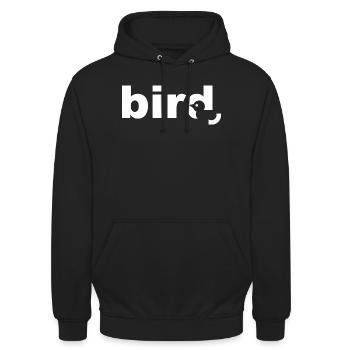 Bird White Text - Unisex Hoodie - black - Front - Alina (178cm) & Michal (187cm)