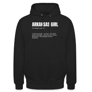 Arkansas Girl Bold Typography - Unisex Hoodie - black - Front - Alina (178cm) & Michal (187cm)