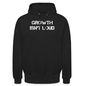 Wachstum Ist Leise - Unisex Hoodie - Schwarz - Vorne - Alina (178cm) & Michal (187cm)